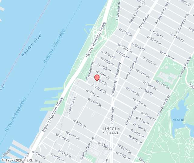 Location Map: 277 West End Ave, Suite 1B New York, NY 10023